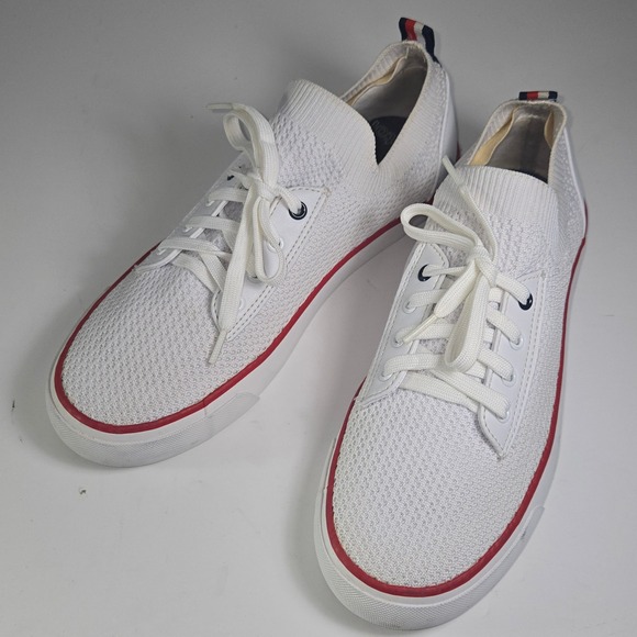 Tommy Hilfiger Shoes - Tommy Hilfiger Women's TWGESSII White Knit Lace Up Sneakers Size 9M